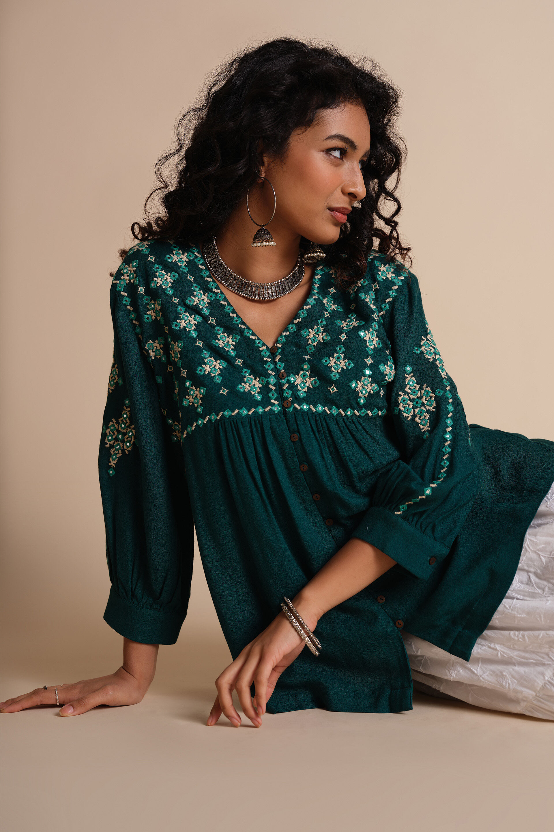 Suhaani Shaam Top, Green, image 2